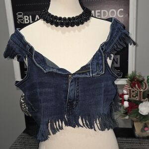 Frayed Denim Crop Top
